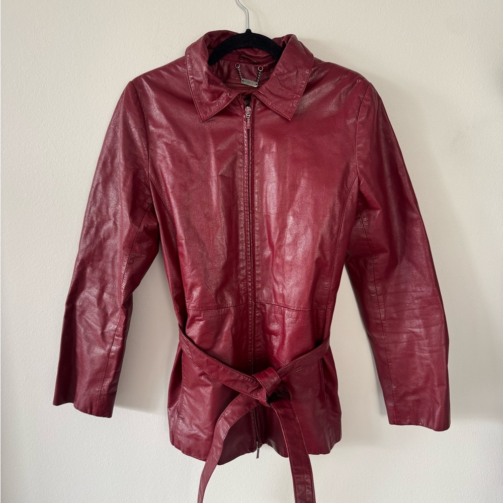 Danier Women's Red Leather Jacket